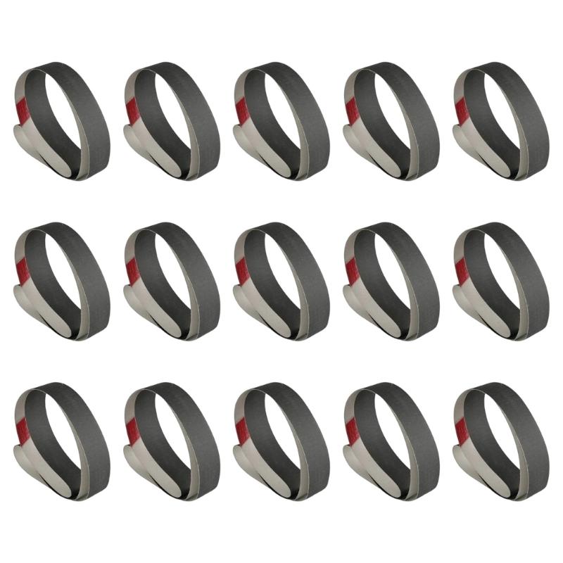 

Pack of 15 Premium 760x25mm Black Sanding Belts 3 Grits 600 800 1000 for Multiple Material Grinding Flexible Dry Wet Use 1