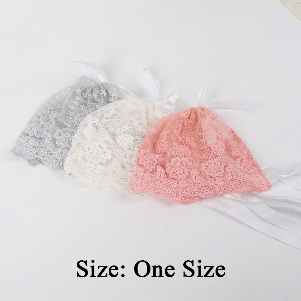 Lace Ruffle Newborn Hat Breathable Toddler Tie Beanie  Newborn Photography Prop