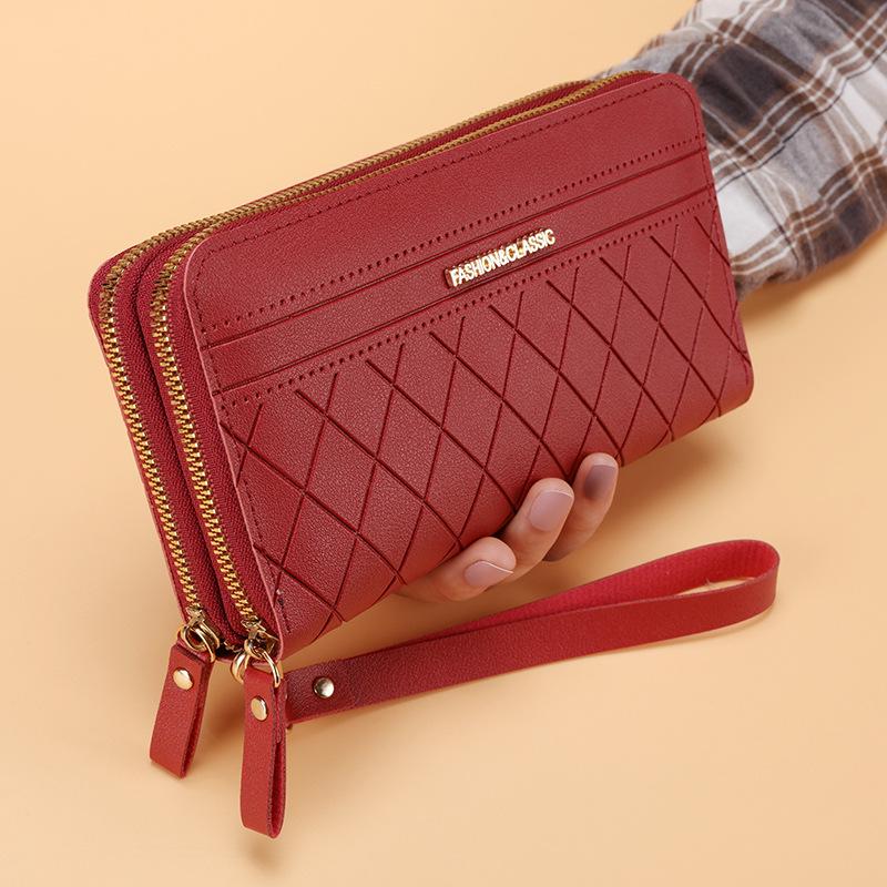 2025 Women's Large Capacity Double Zipper Clutch Wallet - Holds Mobile Phone