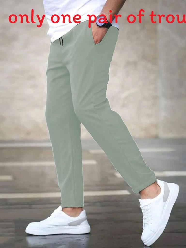 Men Casual Nine Pants With Polyester Fabric For Autumn Everyday Wear