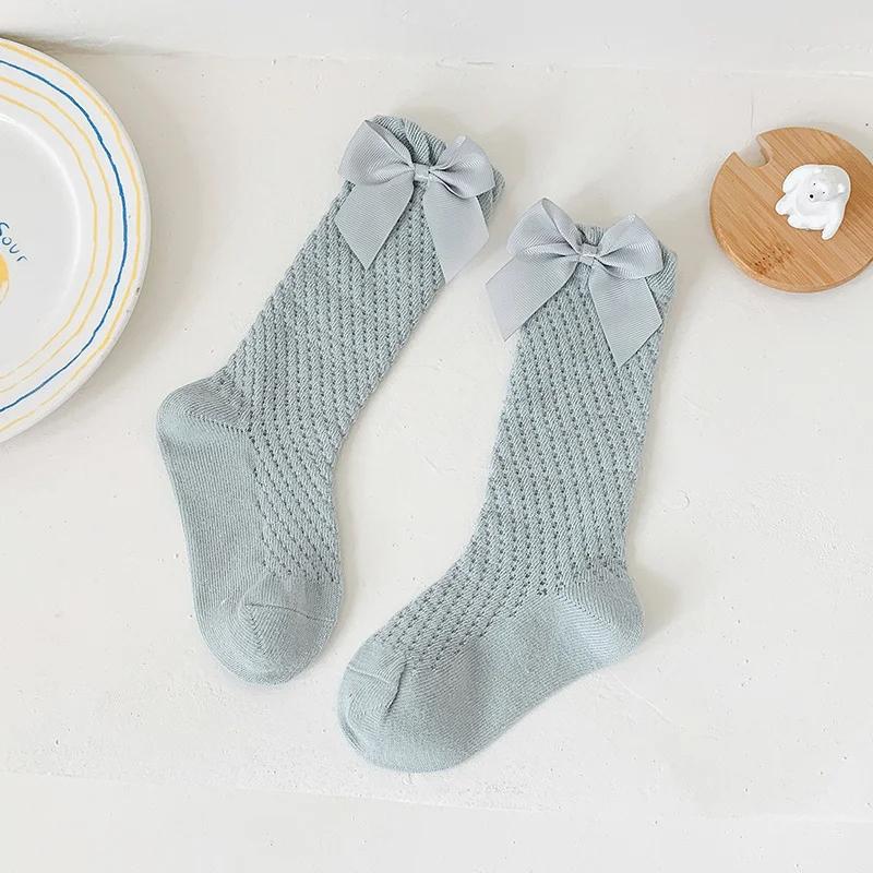 

Summer Cotton Mesh Bow Long Socks Thin Breathable Baby Girls Stockings 0-1years 0-1Y