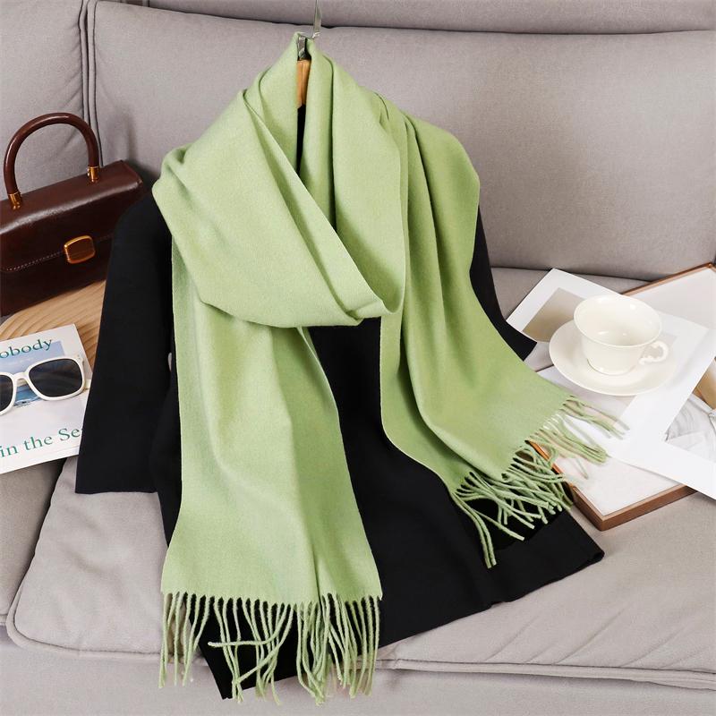 69 Colors Winter Scarf for Women Warm Cashmere Scarves Hijab Solid Lady Long Shawl Wrap Female Pashmina Bandana Poncho Stoles