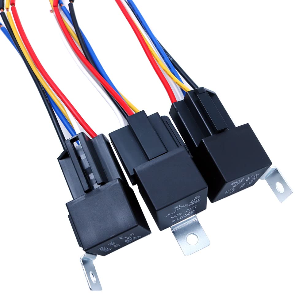 WINGONEER 5Pcs JD2914 24V 40A Harness with Relay for Car