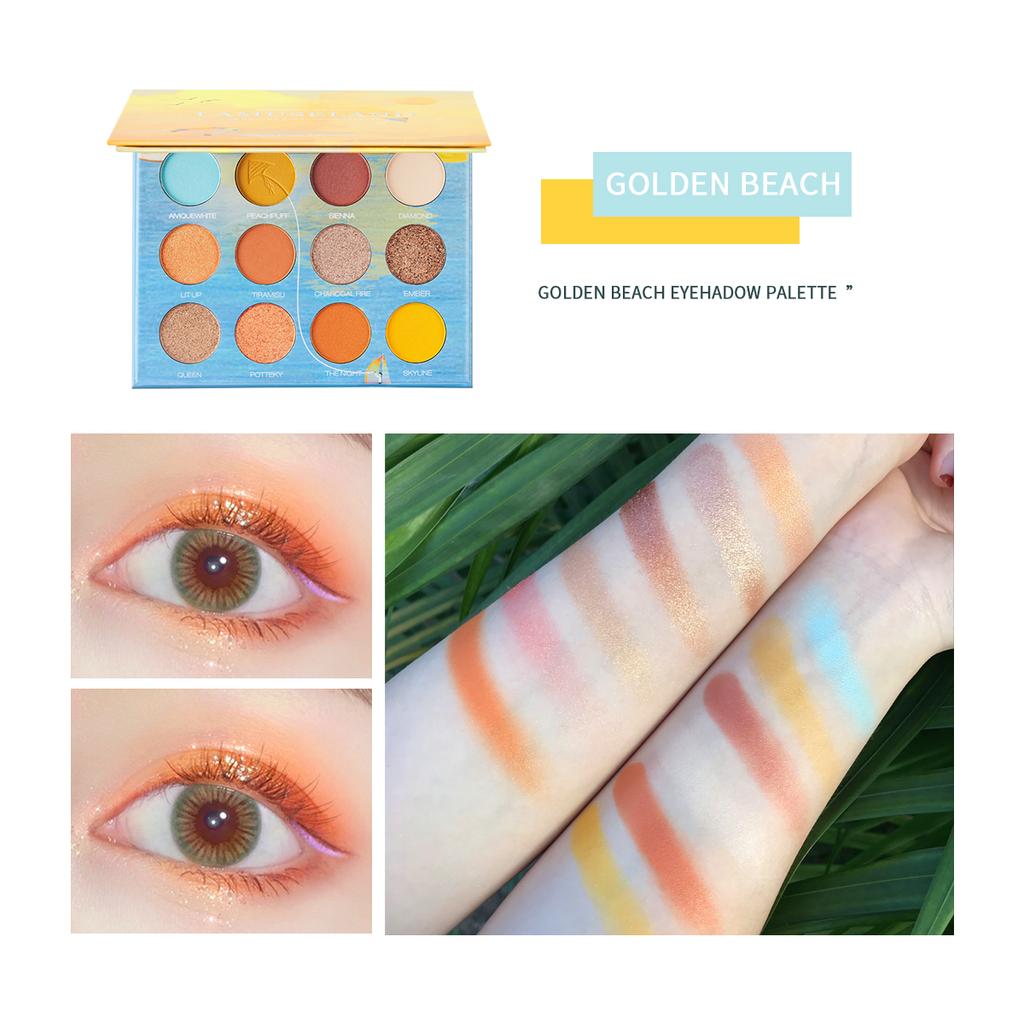 LAMUSELAND 3 Styles Eye Shadow Pallete Matte Shiny 12 Colors Eyeshadow