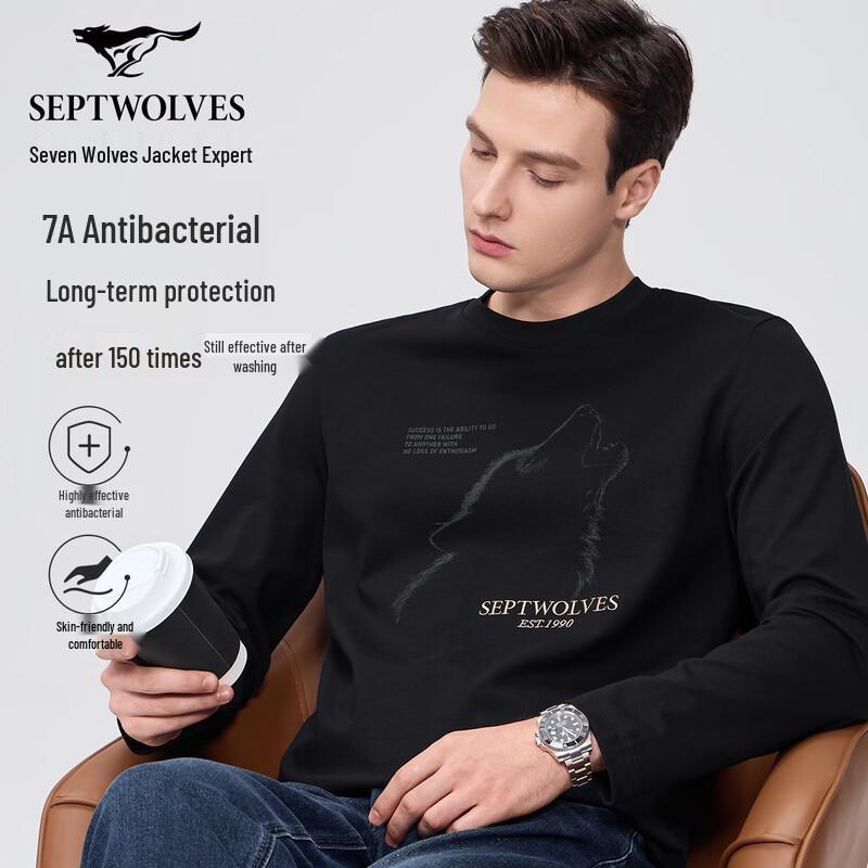 Septwolves Men s 7A Antibacterial Long-Sleeve T-Shirt 4XL