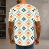 Herren Plus Size Rundhals Kurzarm Geometrisch Bedrucktes Lässiges T-Shirt