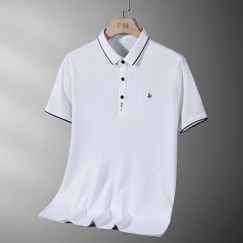 Summer Men's Solid Color Short Sleeved Polo Shirt Breathable Loose Casual Men's Short Sleeved Shirt T-shirt