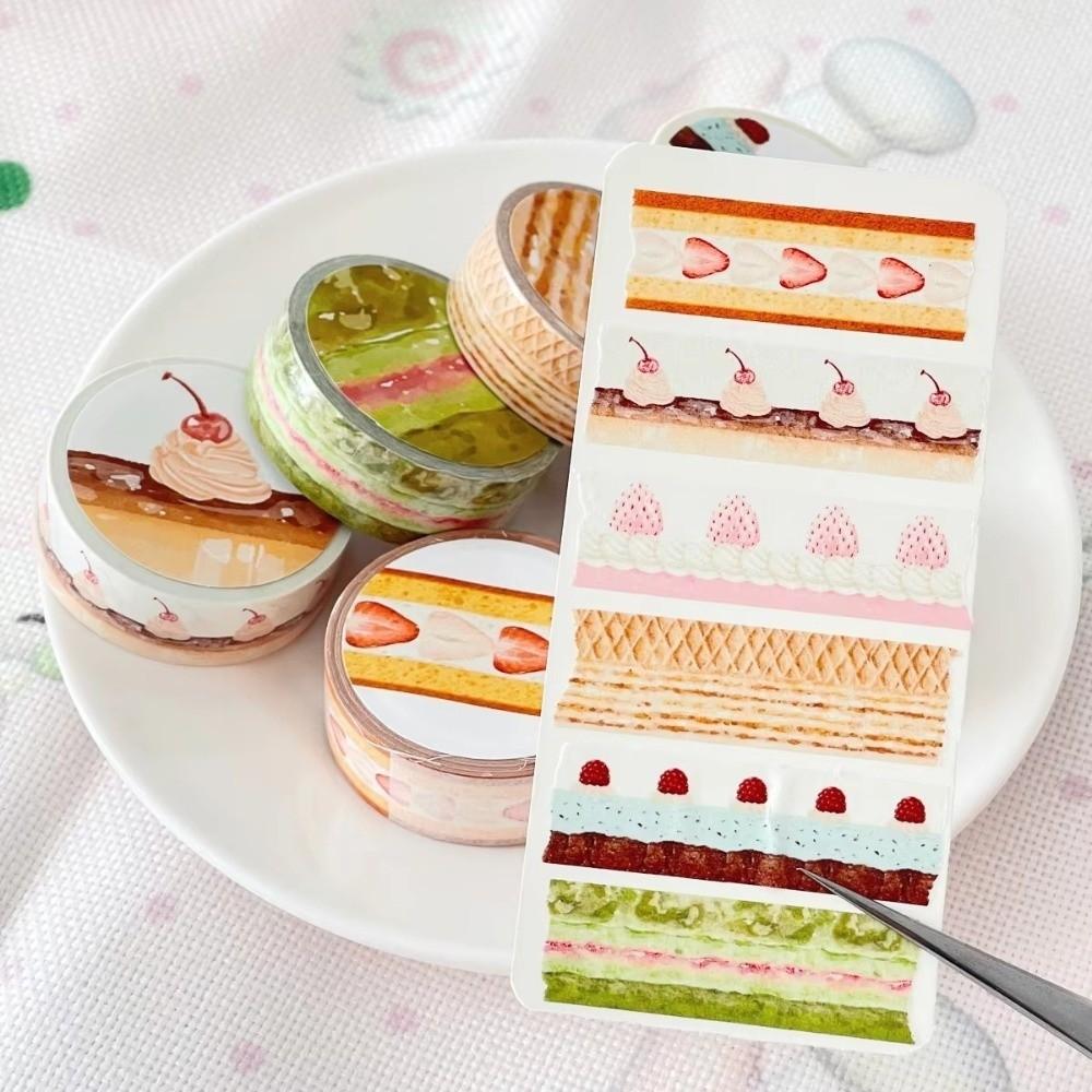 Multi-Pattern Fruit Cake Washi Tape Adhesive Fruit Pattern Journal Notes Cake Theme Crafts Making Album Journal Planner Tape