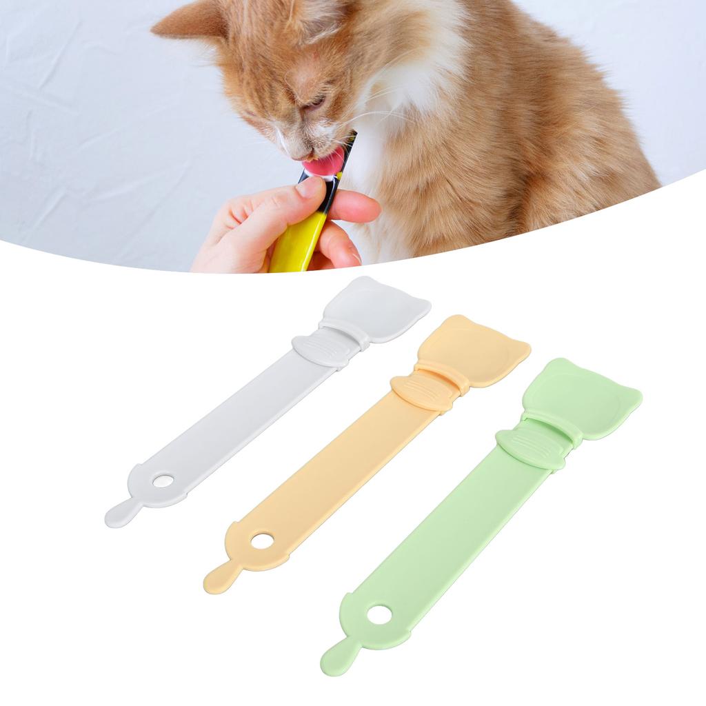 3Pcs Cat Strip Squeeze Spoon Easy to Use Cat Food Can Feeder Spoon Lickable Wet Cat Treat Dispenser