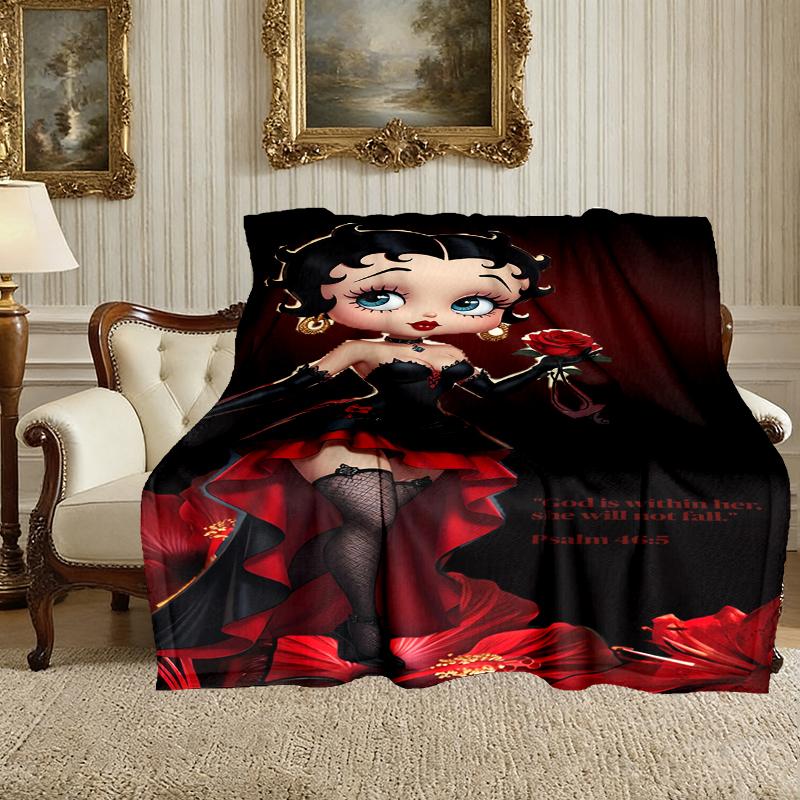 [Betty Boop Blanket] Creative Blanket for Women Men Family Friend on Birthday Mothers Fathers Day Valentines Day