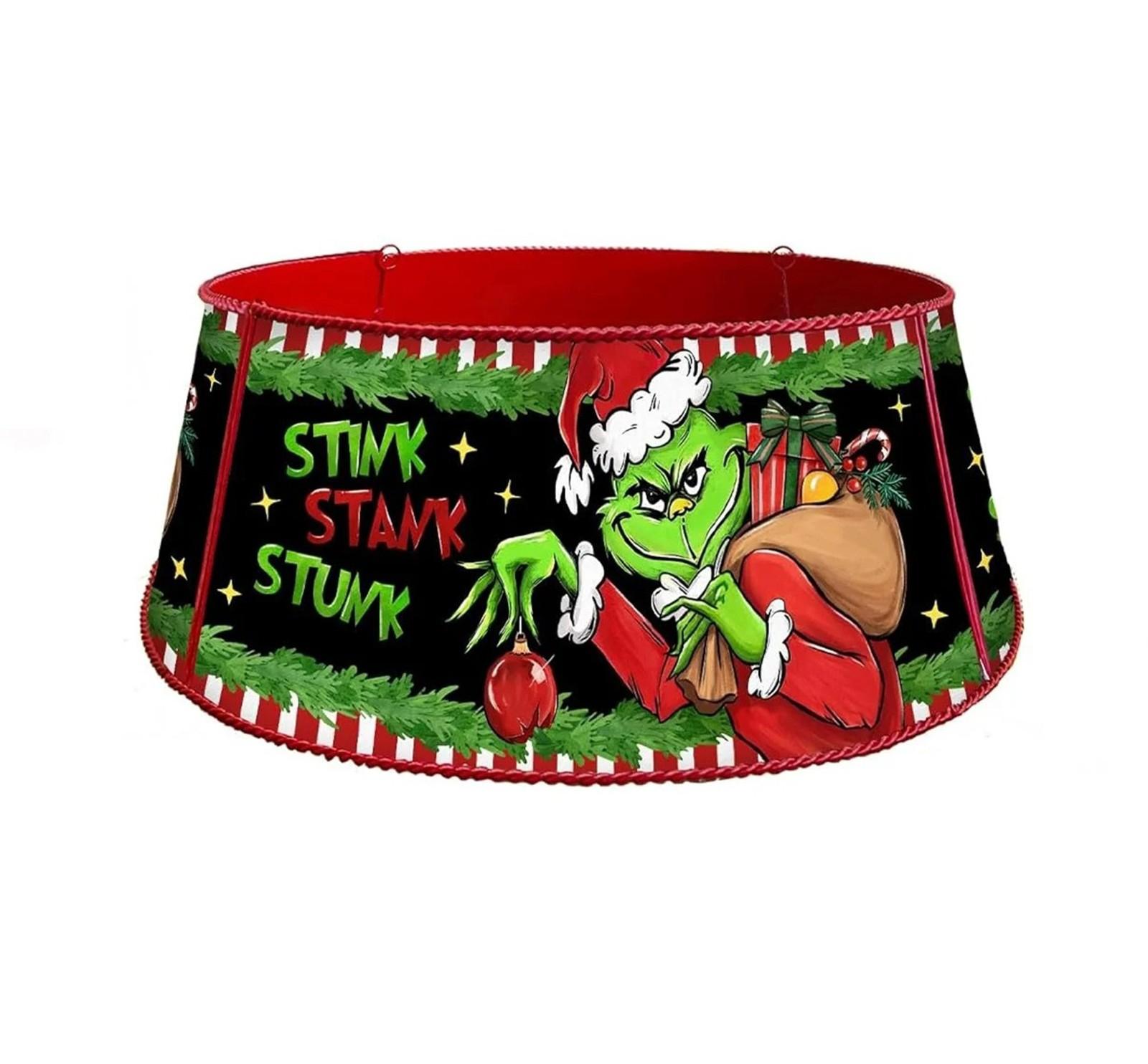 

Нижнее украшение для рождественской елки, окружающее рождественскую елку, мультяшный принт, нижнее украшение для рождественской елки, юбка для елки One Size