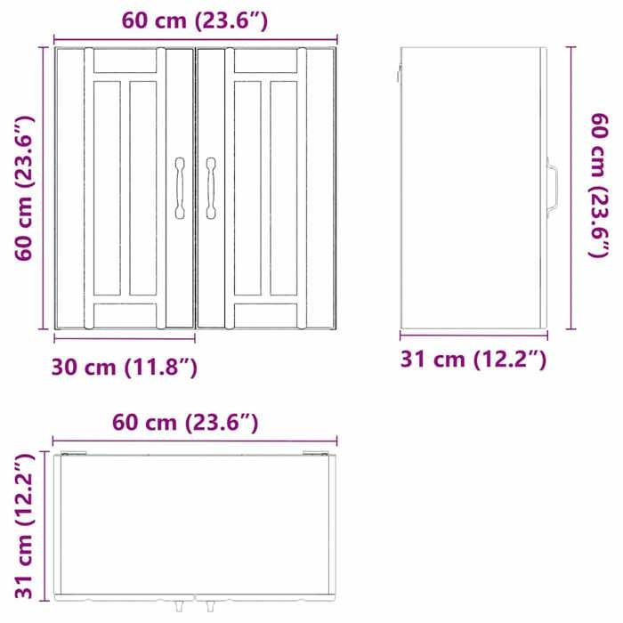 VidaXL Armoire murale de cuisine Lucca chêne fumé bois ingénierie, meuble mural de cuisine, armoire pour mur de cuisine, 853822