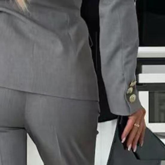 Damen Business Blazer Hosenanzug Elegante Blazerjacken Hoch tailliertes Hosenset Zweiteiliges formelles Outfit fürs Büro