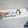 Cute Cartoon Animal Toilet Sticker Flush Please Toilet Tank Sticker Self-Adhesive PVC Bathroom Wall Decal for Washroom