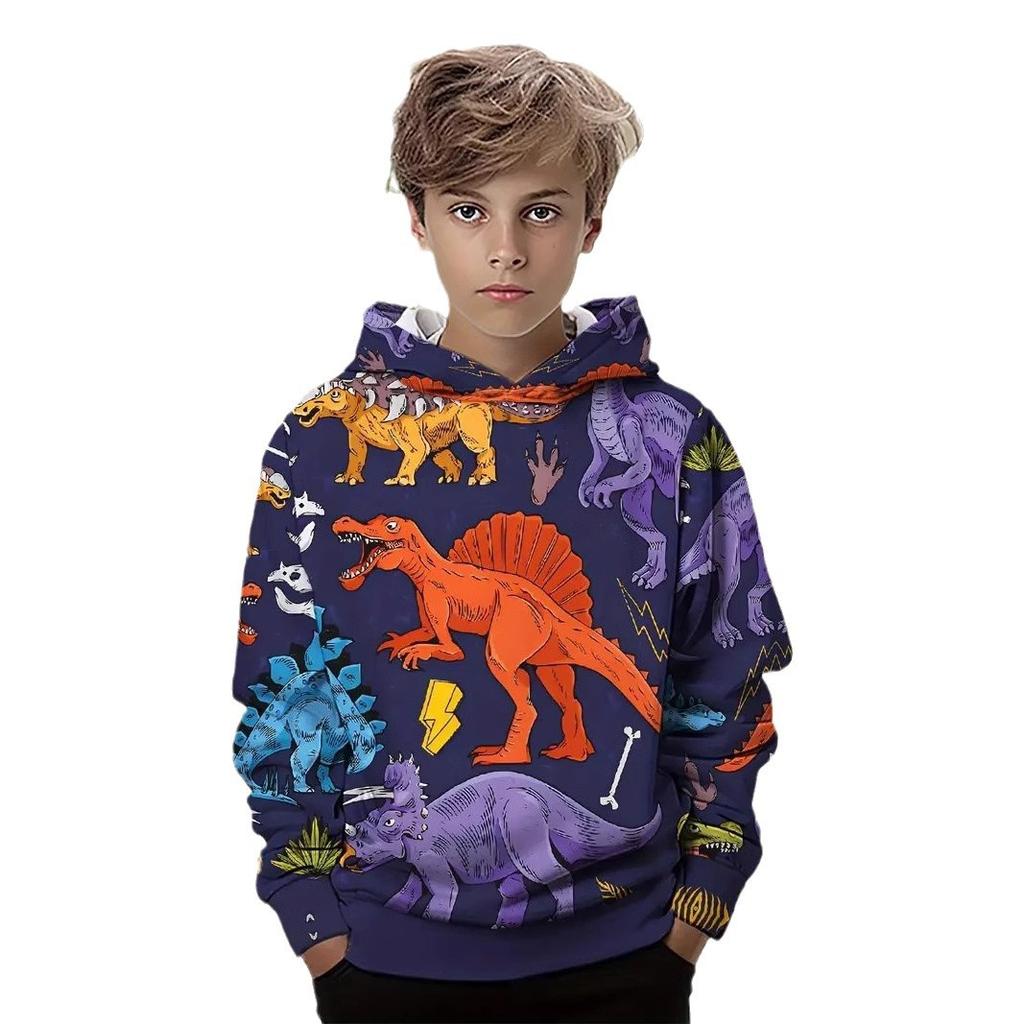 Autumn Cute Cartoon Animal Pattern 3D Printed Hoodies Fashionable Casual Sports Long Sleeved Children's Boy Hooded Sweatshirts