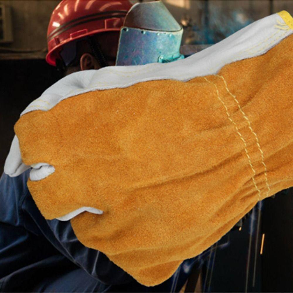 1 Pair Safety Welding Gloves Security Protection Welder Gloves Driving Farm Garden Welding