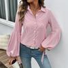 Striped Button Down Shirt for Women Lantern Long Sleeve Business Casual Blouses Dressy 2025 Fall Collared Work Tops