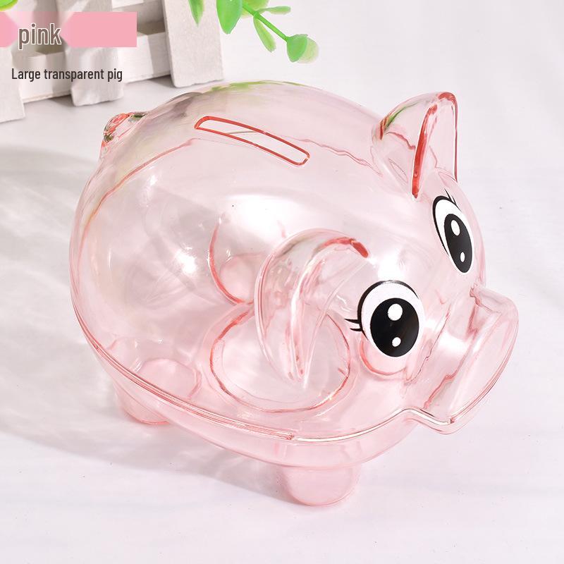 Children s Day Creative Transparent Piggy Bank Ornament Small розовый