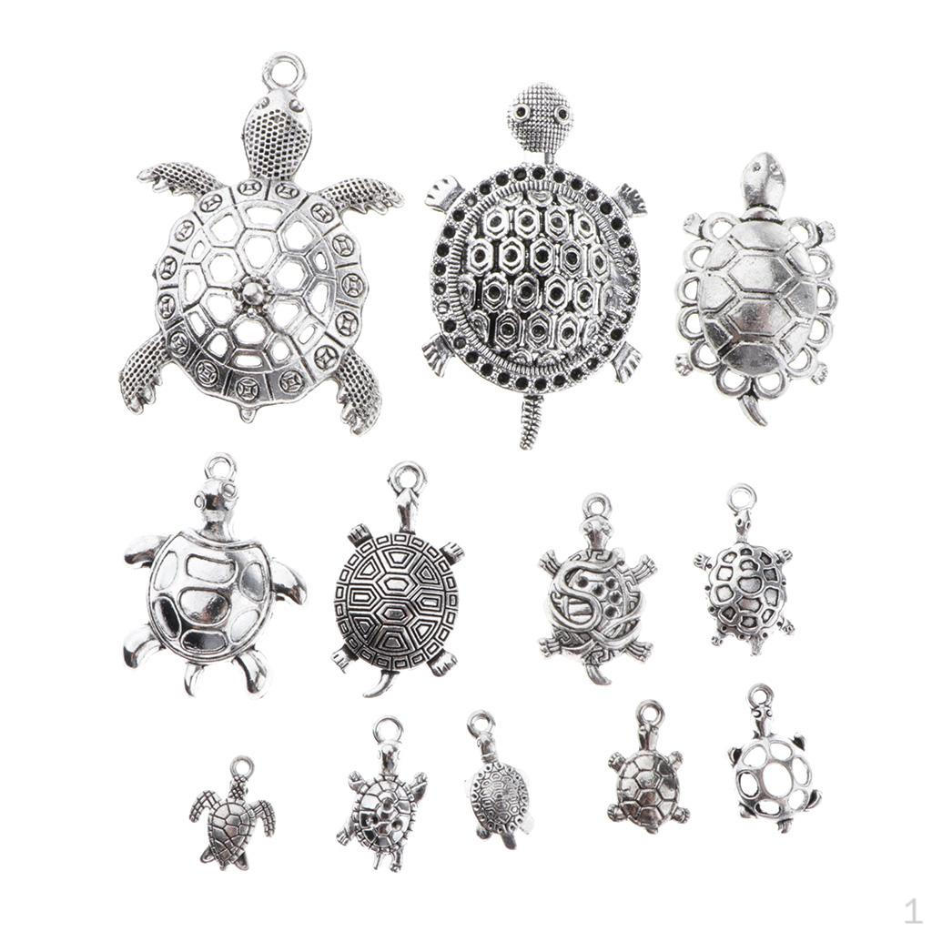 

12 подвесок-подвесок в виде черепахи, винтажные ювелирные изделия, 20–60 мм