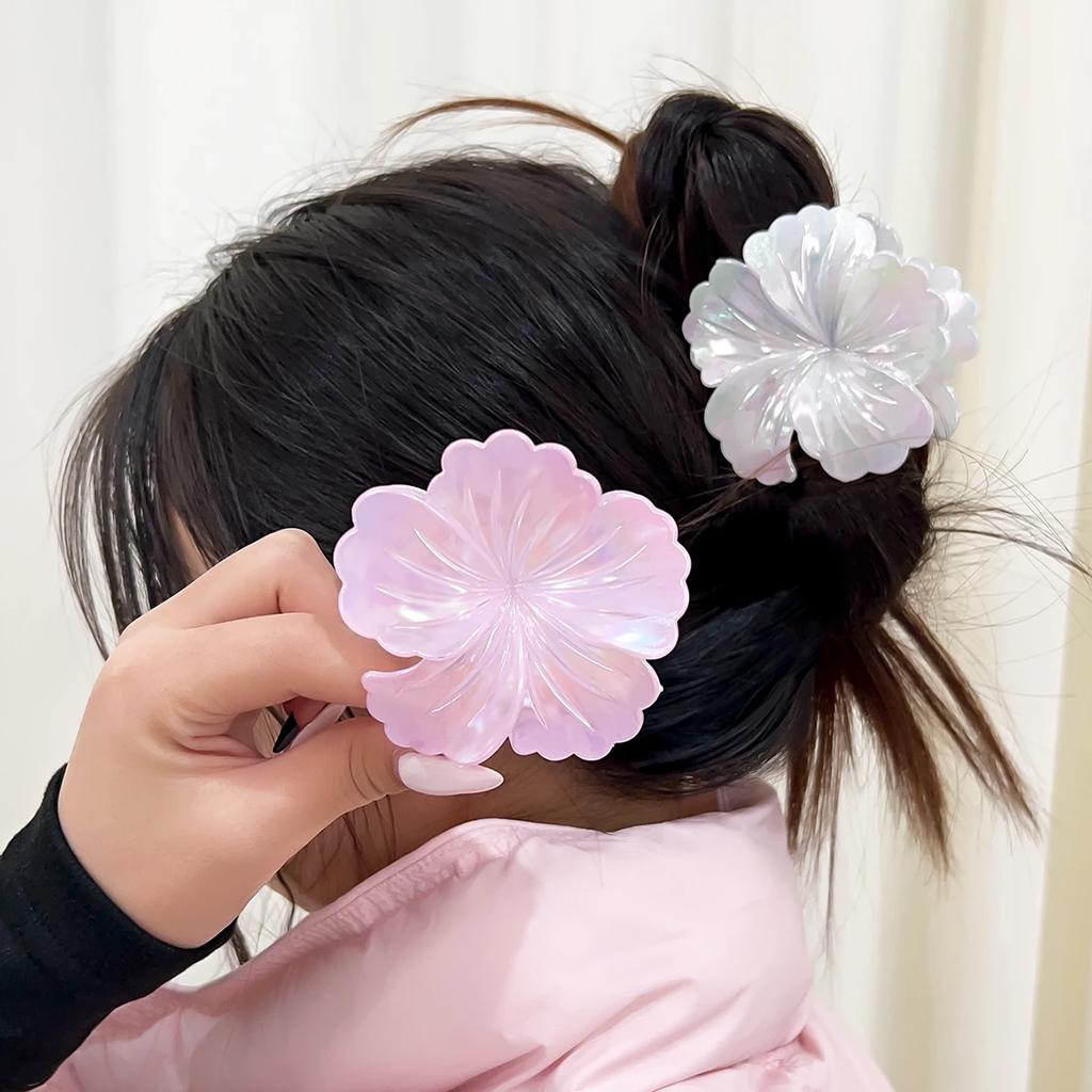 Flower Hair Clips Cute Hair Clip , Big Claw Clip Strong Hold Clip Large Hair Clamps Thin Thick Accessories For Women Girls