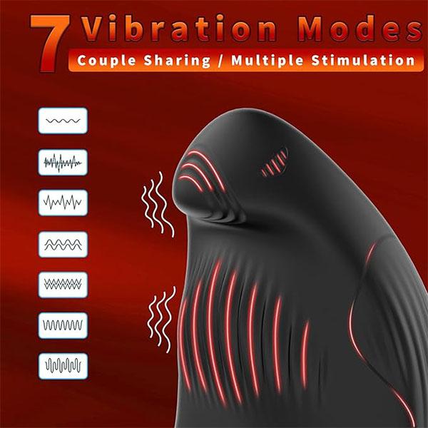 Vibrating Cock Ring with Clitoral Stimulator, Penis Ring Couple Sex Toys Vibrator, Clitoris Vibrator with 7 Vibrations Sex Toy for Men & Couples
