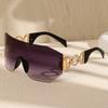 1 Oversized Rimless Rectangular Fashion Sunglasses - Y2K Luxury Classic Gradient Lens, Composite Frame, Ideal for Travel Fashion