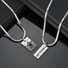 Atoztide Personalized Engrave Picture Name Necklace Stainless Steel for Women Strip Heart Blade Chain Pendant Jewelry Gift