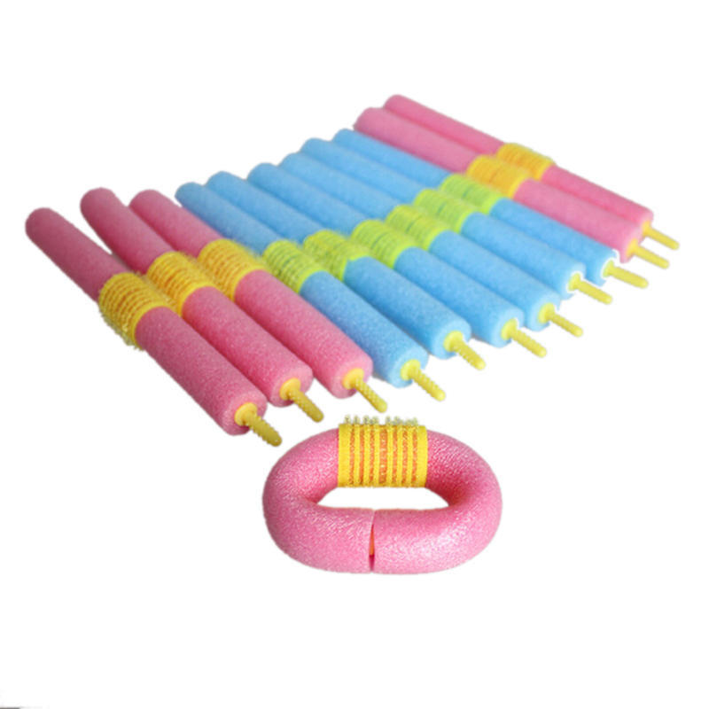 12Pcs Soft Twist Soft Foam Bendy Hair Rollers Curlers Cling Strip