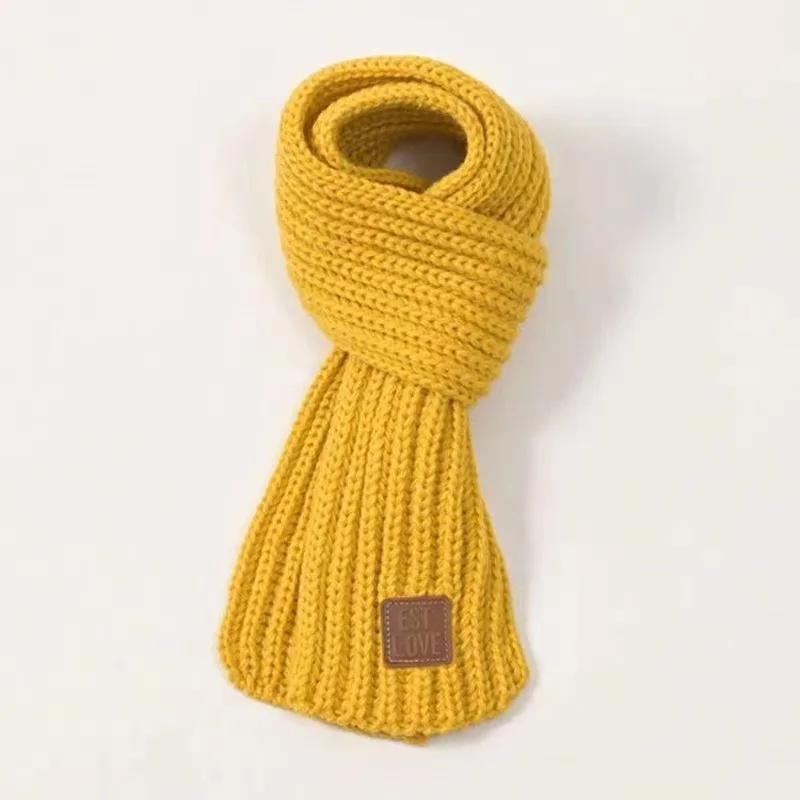 

Kids Winter Thick Warm Knitted Scarf Soft Outdoor Neck Warmer For Baby Boys And Girls Size fits all&POLYESTER жовтий