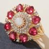 Vintage Floral Ring with Sparkling Synthetic Zirconia, Elegant Jewelry Ring for Men Women