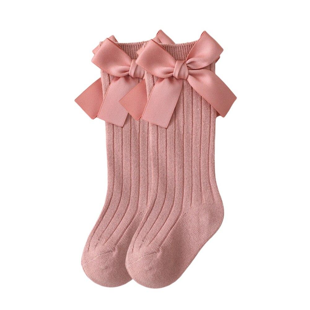 

Детские гольфы для новорожденных девочек с бантиками и рюшами, Нескользящие испанские зимние теплые детские милые носки с ручками XS