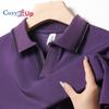 Cozy Up Men's Short Sleeved T-shirt with Scissor Collar, Thin and Fashionable, Simple and Solid Color Half Sleeved Polo Shirt