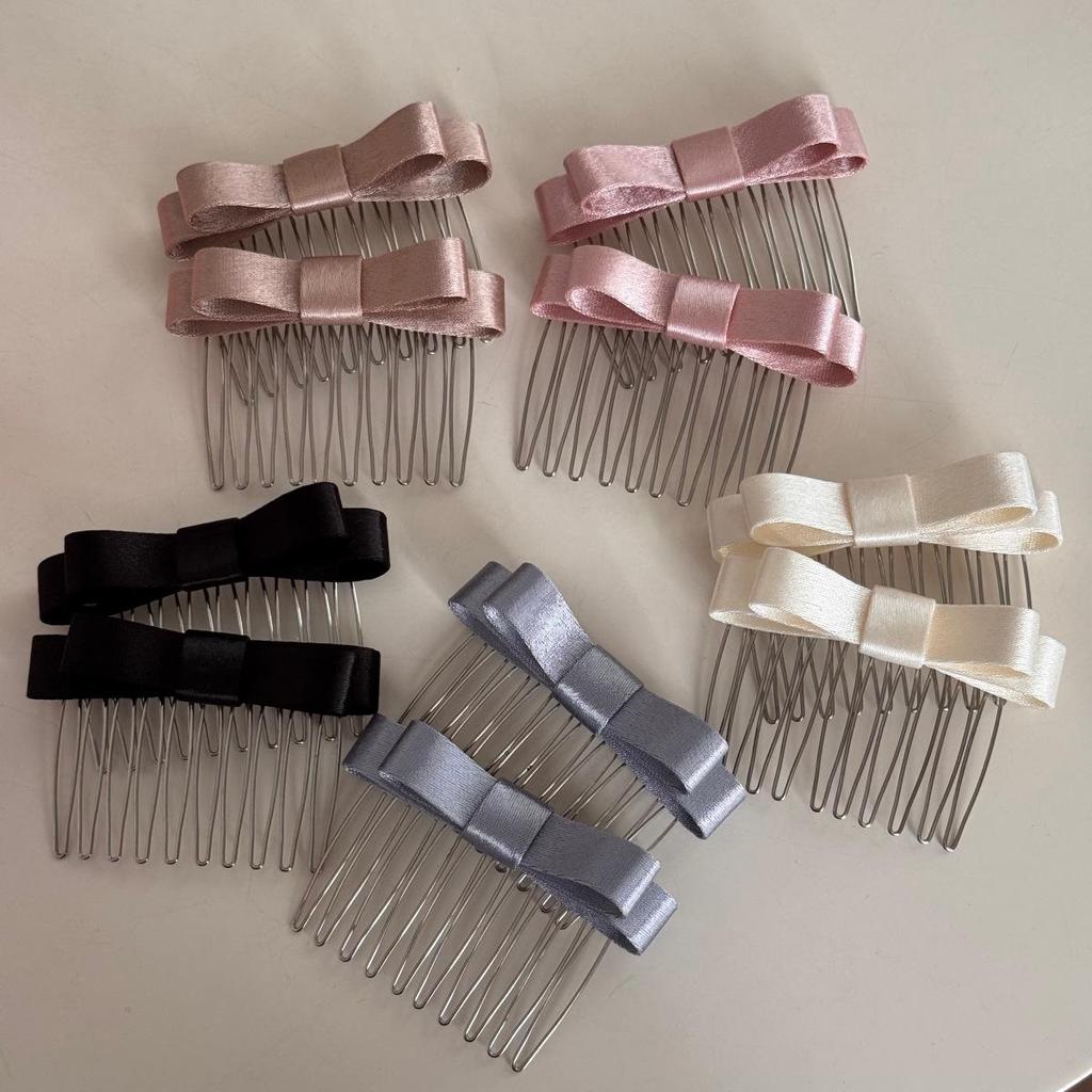 Silk Bow Non-Slip Hairpin Comb – Perfect for Styling Bangs and Shredded Hair.