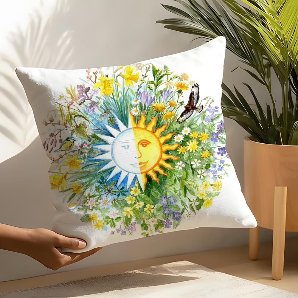Nordic Midsummer Festival Pillow Case Linen Cushion Covers For Decorative Sofa Home Pillows Case Car Chair Pillows Cases