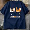 Summer Unisexs Tshirt Loose Cute Cat Team Pattern Sporty Casual 100 Cotton Comfortable for Versatile Suitable for All Occasions