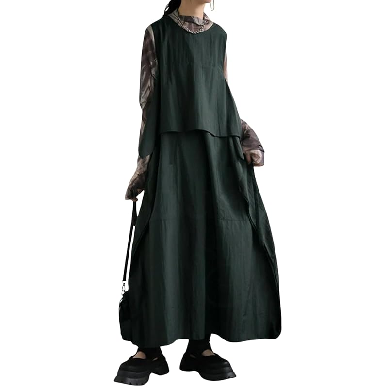 

[antiqua] Antica 3way design one piece ladies long PA-03725 Plus (equivalent to L-XXL) 02 khaki gray
