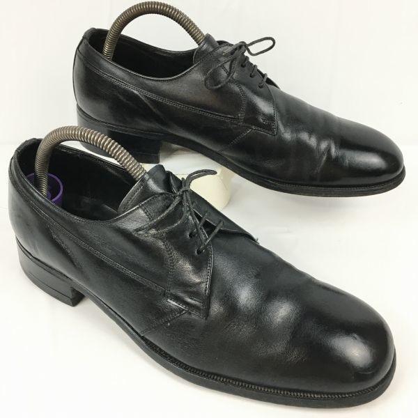 

70s 1977 Vintage FLORSHEIM Plain Toe Business Shoes Black size 10D 27.5-28.0 Men s