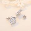 Elegant Temperament, Flash Diamond Five-pointed Star Snowflake Earrings Shining Stars Zircon Earrings