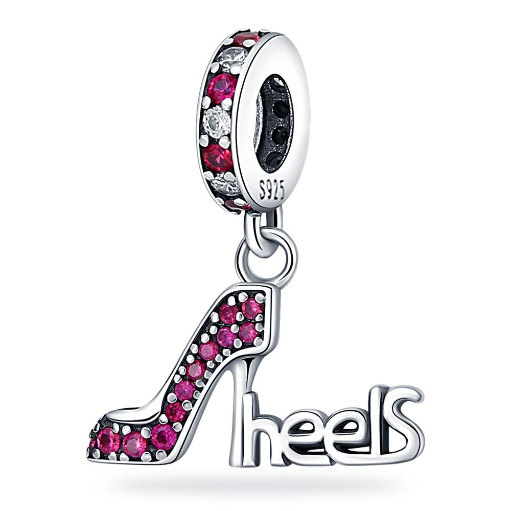 

Справжнє срібло 925 проби Високі підбори Ковзани Тапочки Взуття Підвіски Fit Charms Браслет Намистини Оригінальні жіночі прикраси