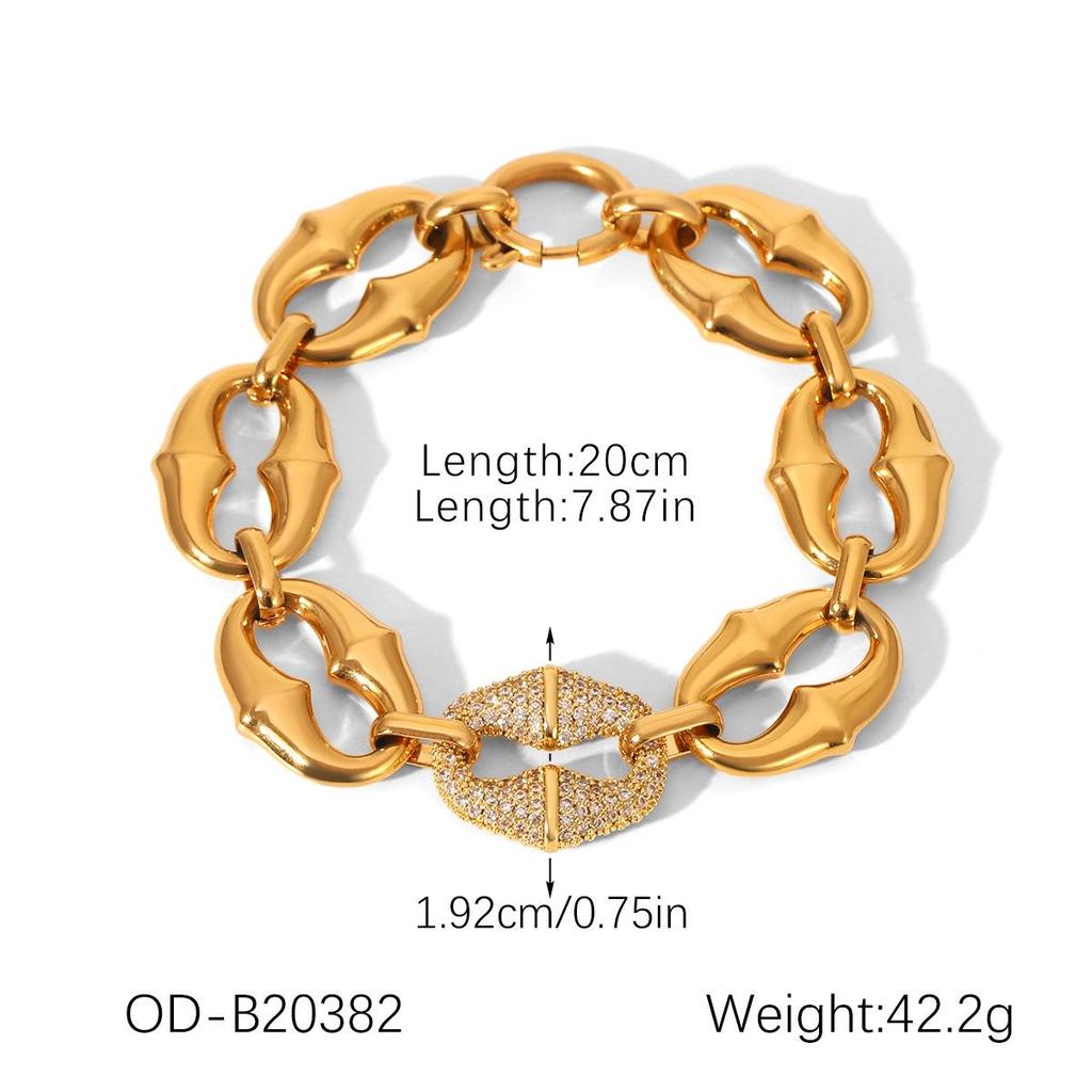 Edelstahl INS-Stil Damen-Diamantarmband - Europäisches & Amerikanisches Trendiges Design, Nicht verblassend.