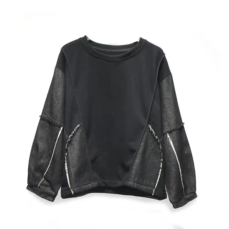 

Xitao Модные повседневные лоскутные толстовки с круглым вырезом ZYY1099 One Size чёрный