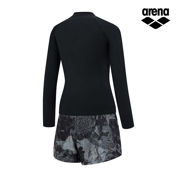 Alena Peony Regular Fit Zip-Up Rash Guard Set A5Bl1Ps10Blk