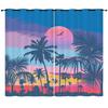 Curtains Summer Coconut Tree Decorative Sunshade 3D Digital Printing Blackout Curtain No Punching Bedroom