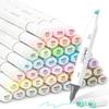 Ohuhu Illustration Markers, 48 Light Colors, 49 Pencils, Pastel Pro Favorite, Large, Thin, Double...