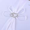 Wedding Guest Book and Pen Set Double Heart Rhinestone Decor Signature Book with Pen for Wedding Party Decorations - White