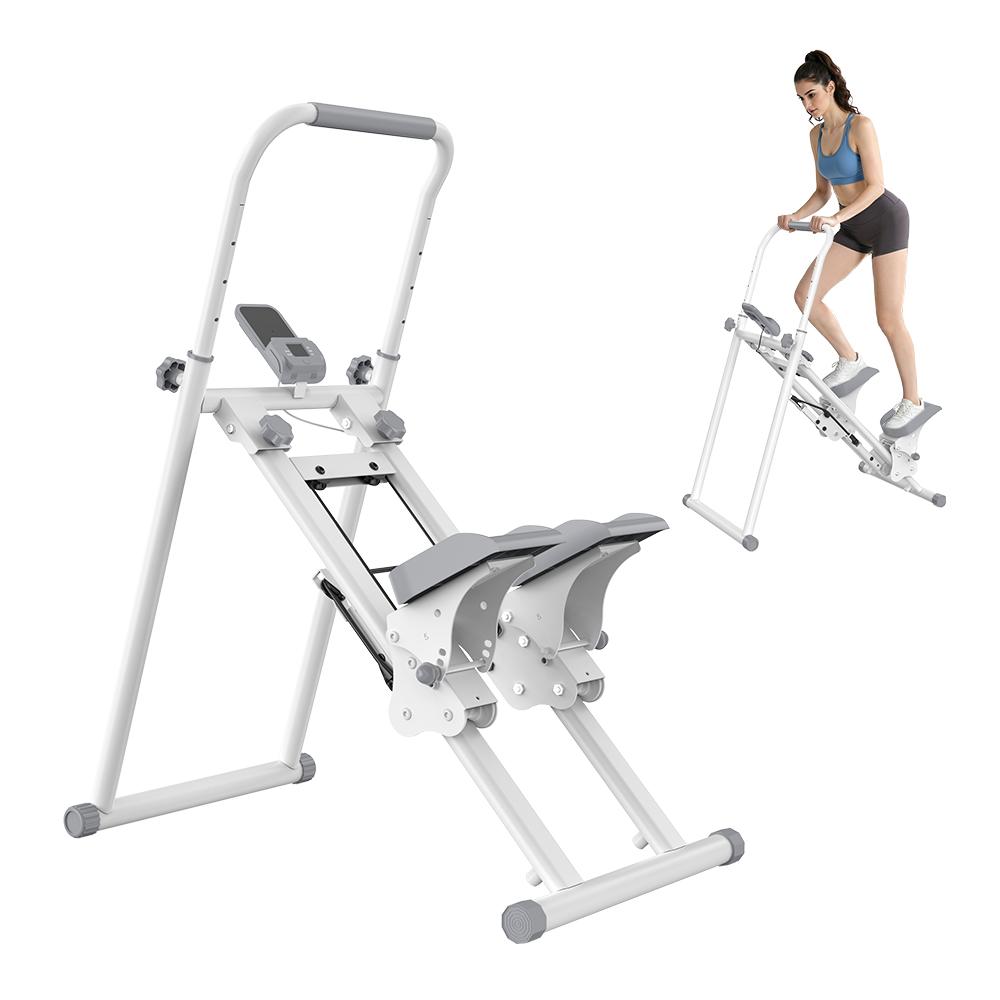 Formill QK7906 Stair Stepper, 3-Level Adjustable Handlebar & Pedals, Foldable Vertical Climber with LED Display