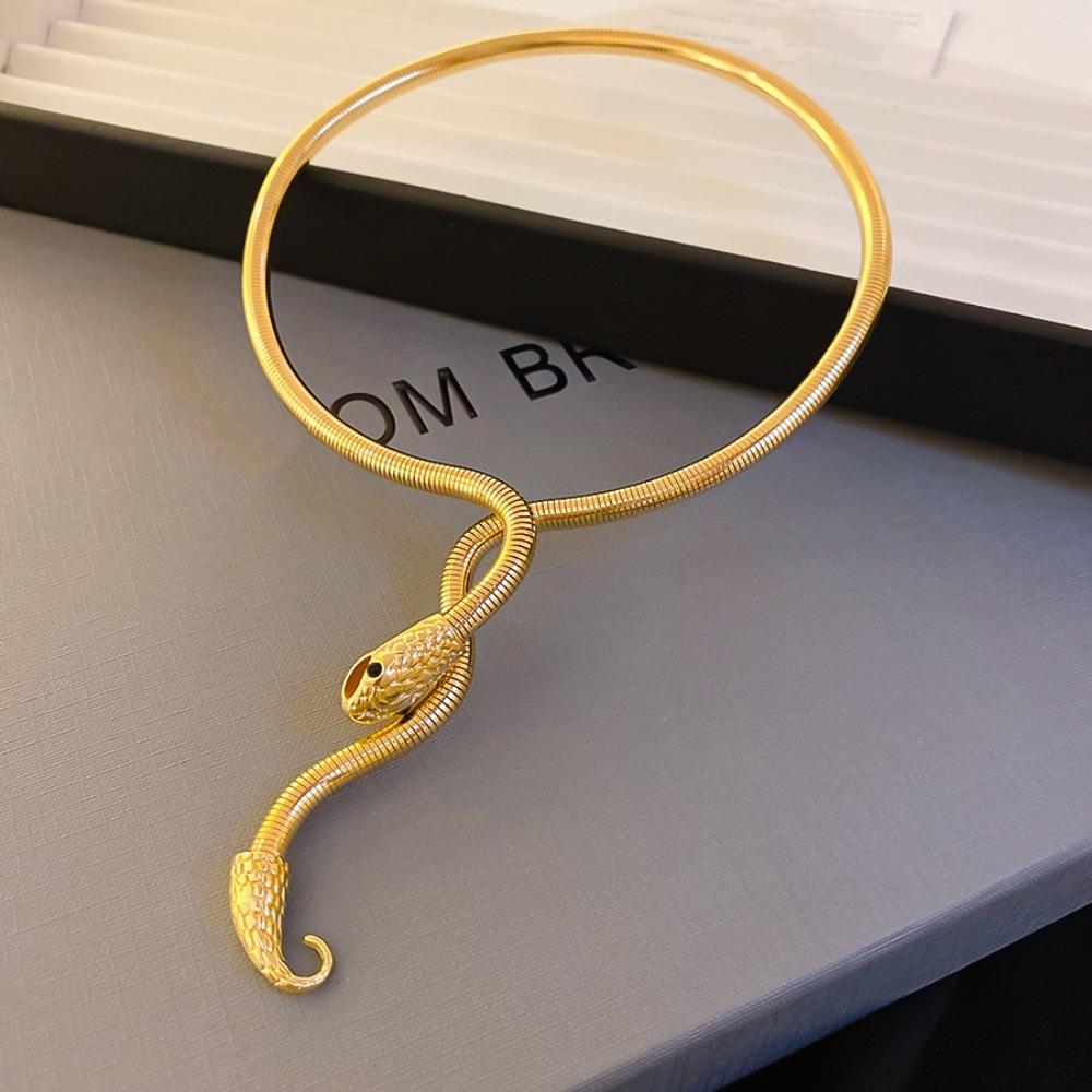 Jewelry Accessories Exaggerated Snake Necklace Metal Iron Zinc Zinc Alloy Clavicle Chain  Girls Gift