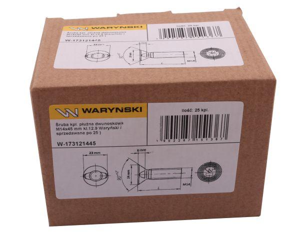 Śruba Kpl. Płużna Dwunoskowa M16X60 Mm Kl.10.9 Waryński ( Sprzedawane Po 25 )