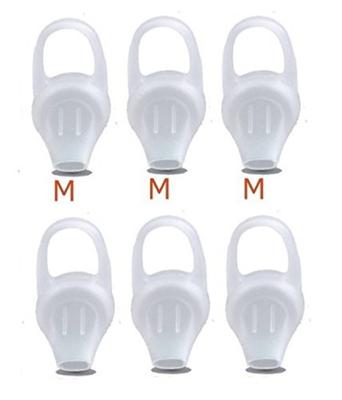 Set of 6 Sound Wave M Size Silicone Universal Perfect No and No M Compatible with Bluetooth Wireless Headset Eartips White 6 Eartips, Fit, Pain,