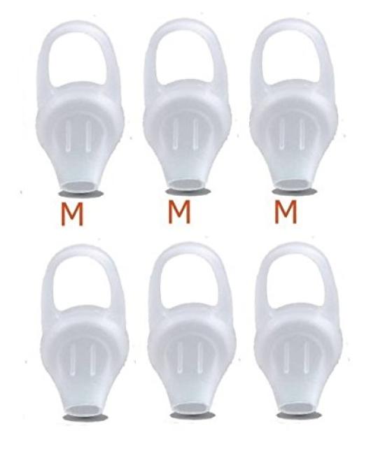 

Set of 6 Sound Wave M Size Silicone Universal Perfect No and No M Compatible with Bluetooth Wireless Headset Eartips White 6 Eartips, Fit, Pain,